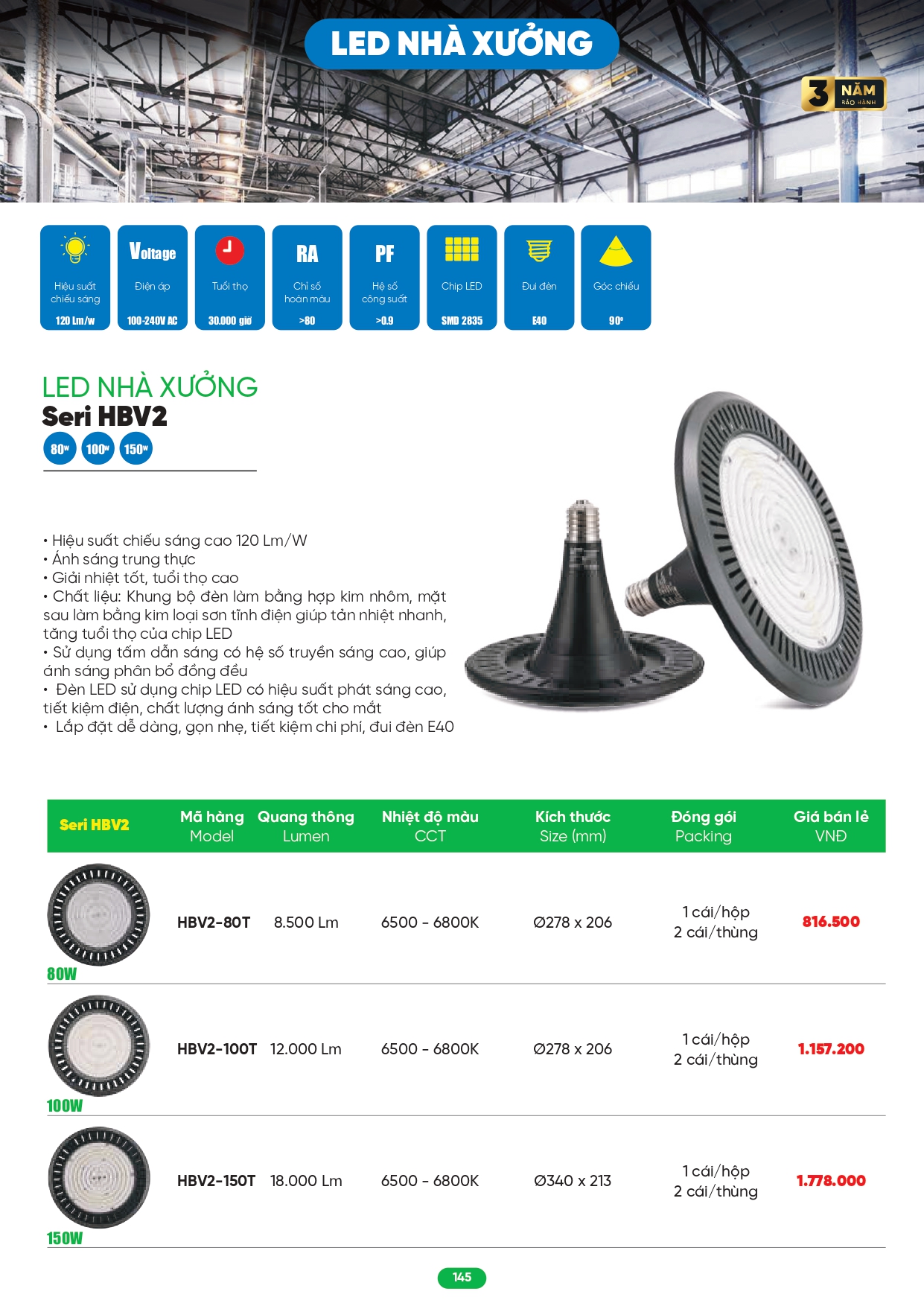 Bảng giá đèn LED MPE 2026